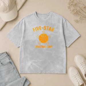 Good Distressed Five Star Basketball Camp Youth Sports Washed T-Shirt