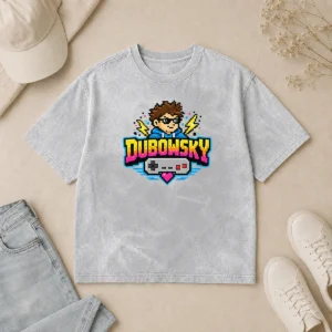 Good Hot Dubowsky Pixel Art Gamer Controller Retro Logo Washed T-Shirt