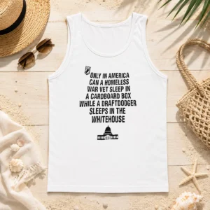 Happy Awesome Only In America Can A Homeless War Veteran Sleep In Cardboard Box Tank Top