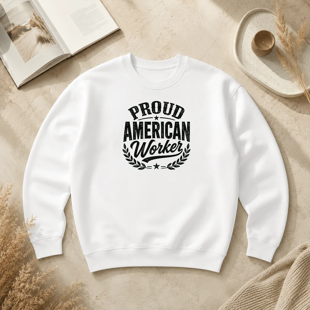 Happy Good Labour Day Proud American Worker Silhouette Sweater Happy Good Labour Day Proud American Worker Silhouette Sweater