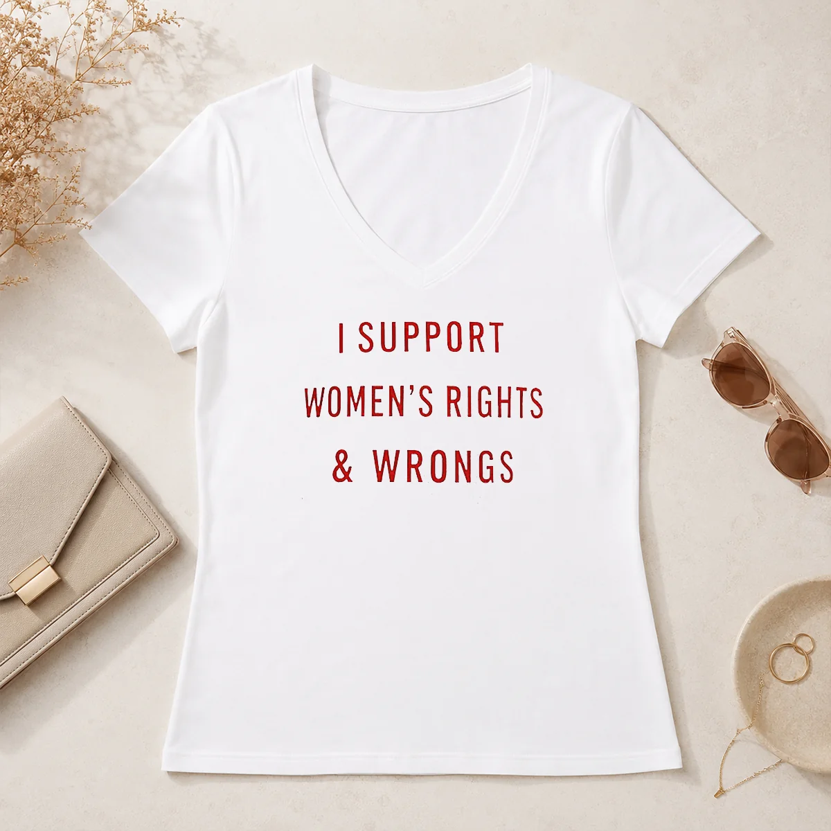 Happy Pretty I Support Women'S Rights V-Neck Shirt Happy Pretty I Support Women'S Rights V-Neck Shirt