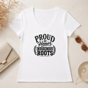 Happy Top Indigenous Peoples Day Pride Silhouette V-Neck Shirt