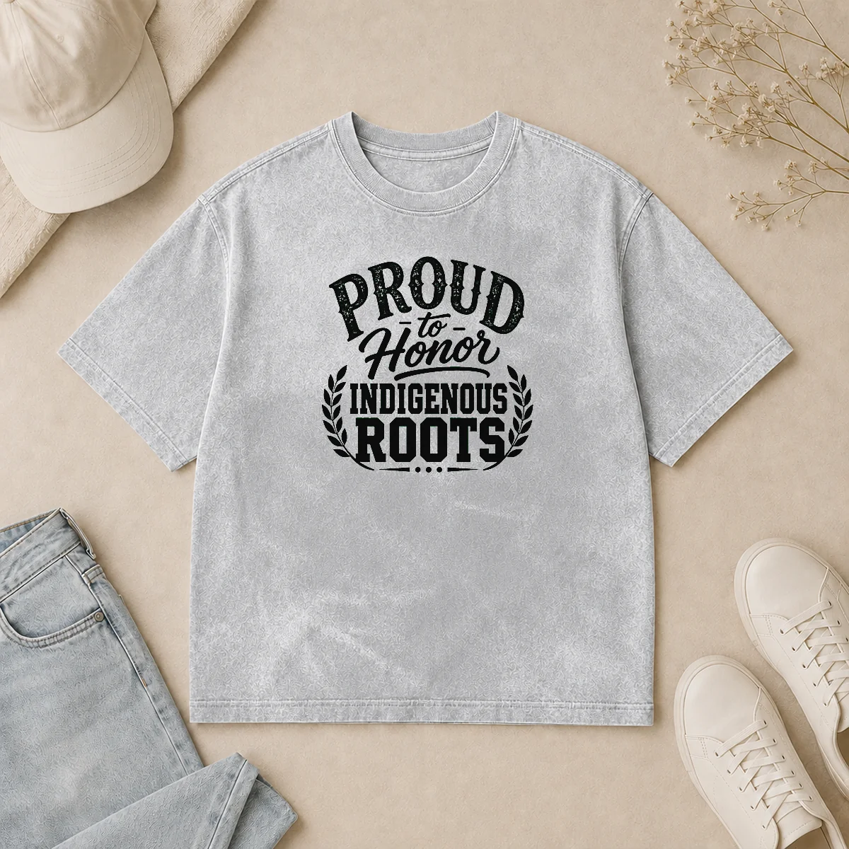 Happy Top Indigenous Peoples Day Pride Silhouette Washed T Shirt Happy Top Indigenous Peoples Day Pride Silhouette Washed T-Shirt