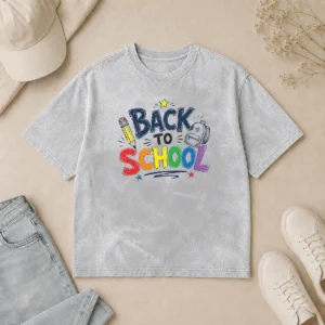 Hot Funny Colorful Bubble Letters Back To School Rainbow Washed T-Shirt
