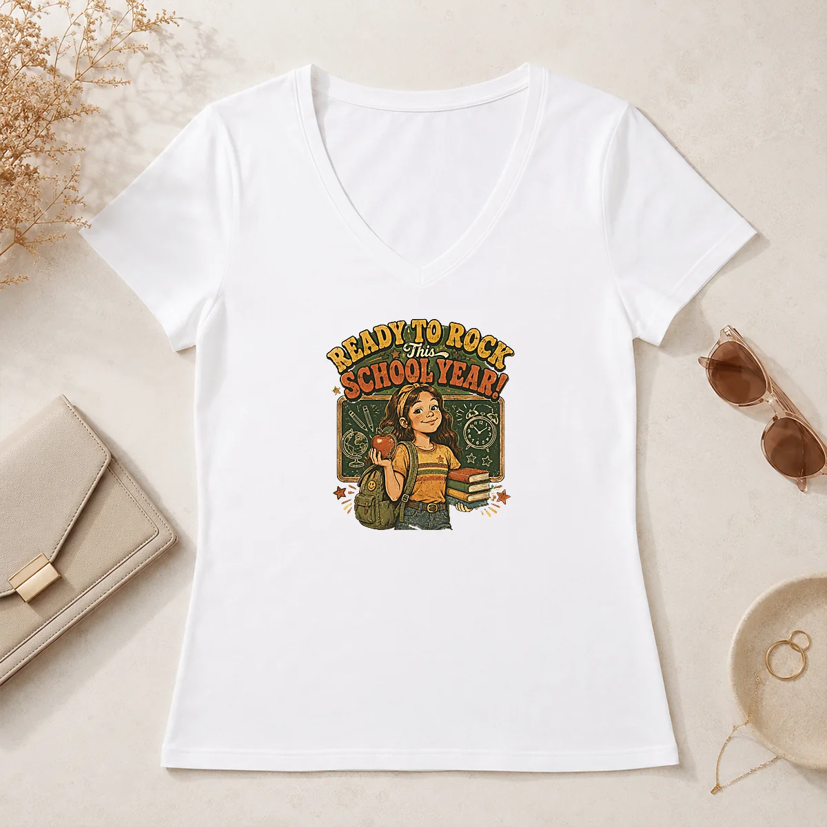 Hot Good Back To School Vintage V-Neck Shirt Hot Good Back To School Vintage V-Neck Shirt