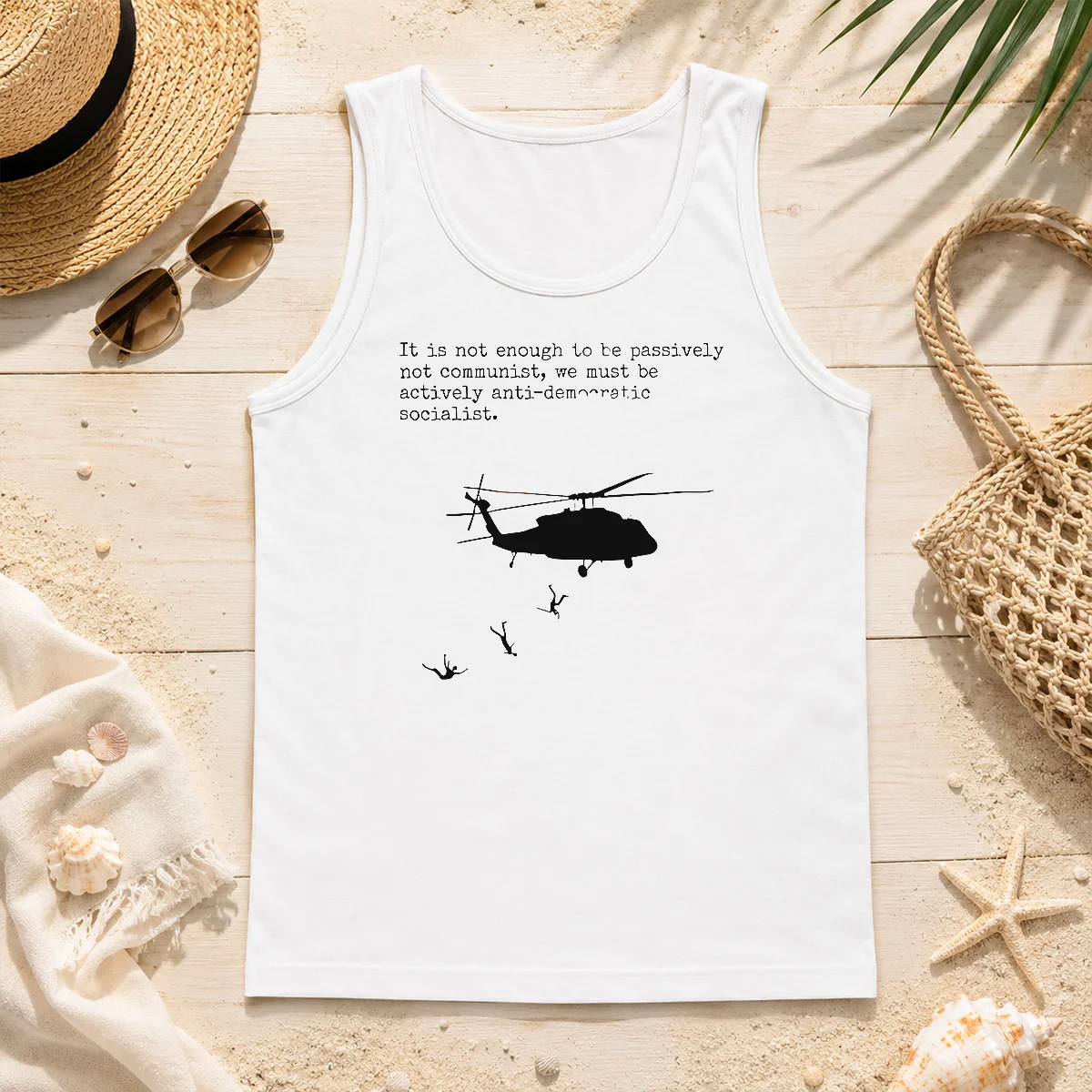 Hot Good Pinochet Helicopter Death Flights It Is Not Enough To Be Passively Not Communist Tank Top Hot Good Pinochet Helicopter Death Flights It Is Not Enough To Be Passively Not Communist Tank Top