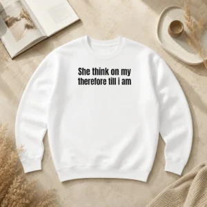 Hot Nice She Think On My Therefore Till I Am Witty Wordplay Sweater