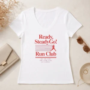 Hot Pretty Ready Steadygo Run Club Running V-Neck Shirt