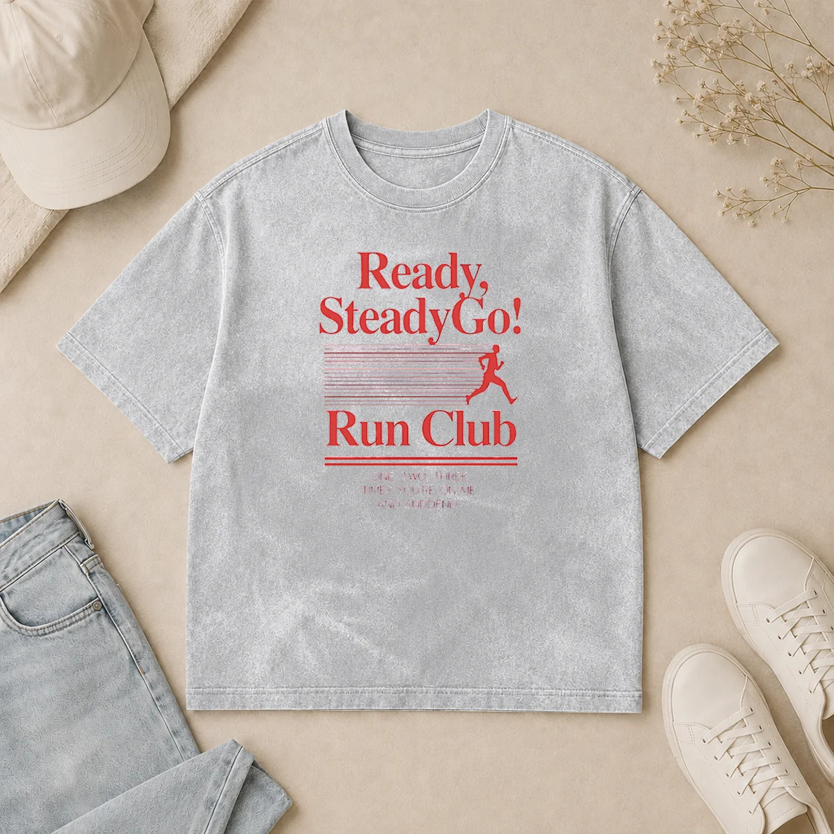 Hot Pretty Ready Steadygo Run Club Running Washed T Shirt Hot Pretty Ready Steadygo Run Club Running Washed T-Shirt