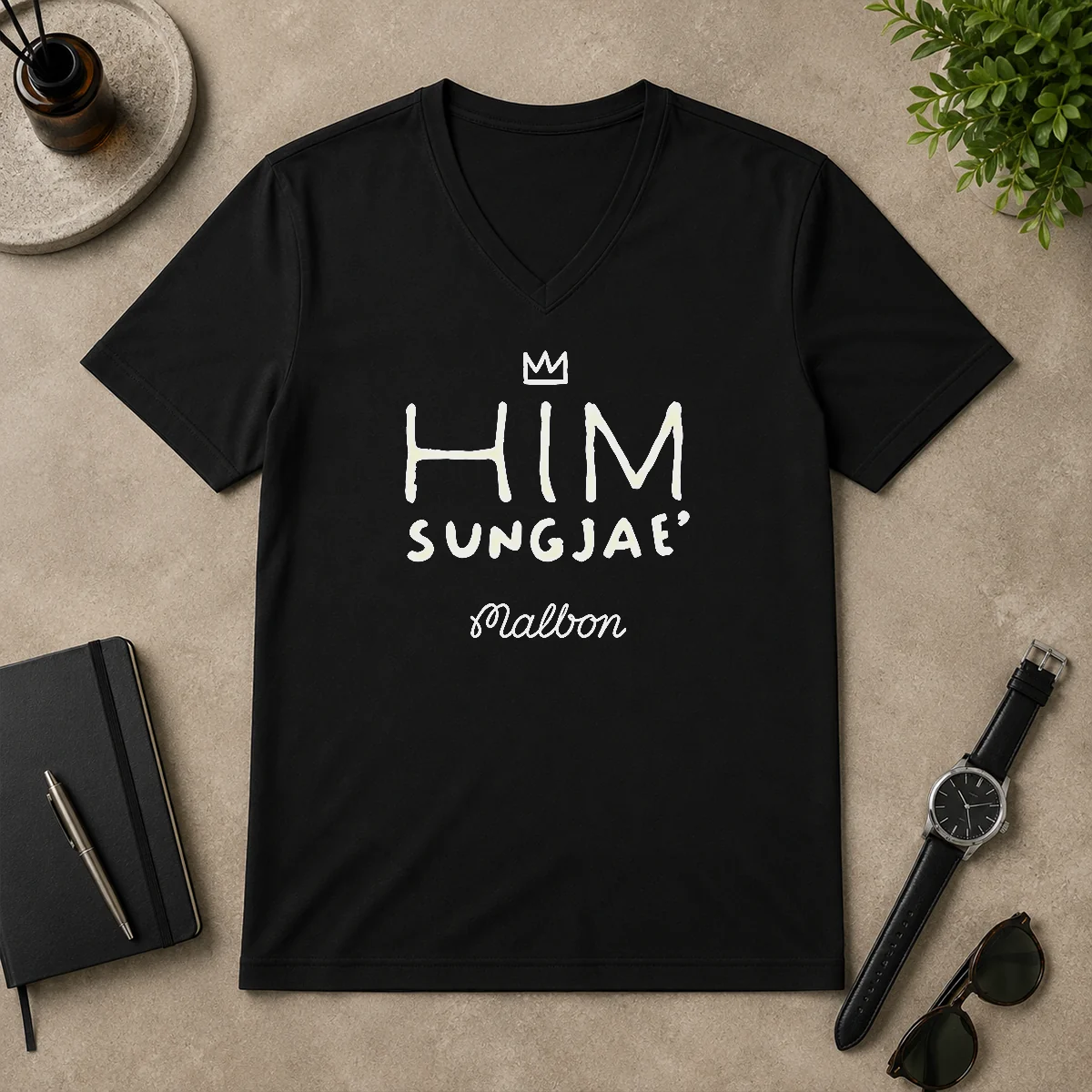 Hot Pretty Sungjae Im Blue Malbon V-Neck Shirt Hot Pretty Sungjae Im Blue Malbon V-Neck Shirt