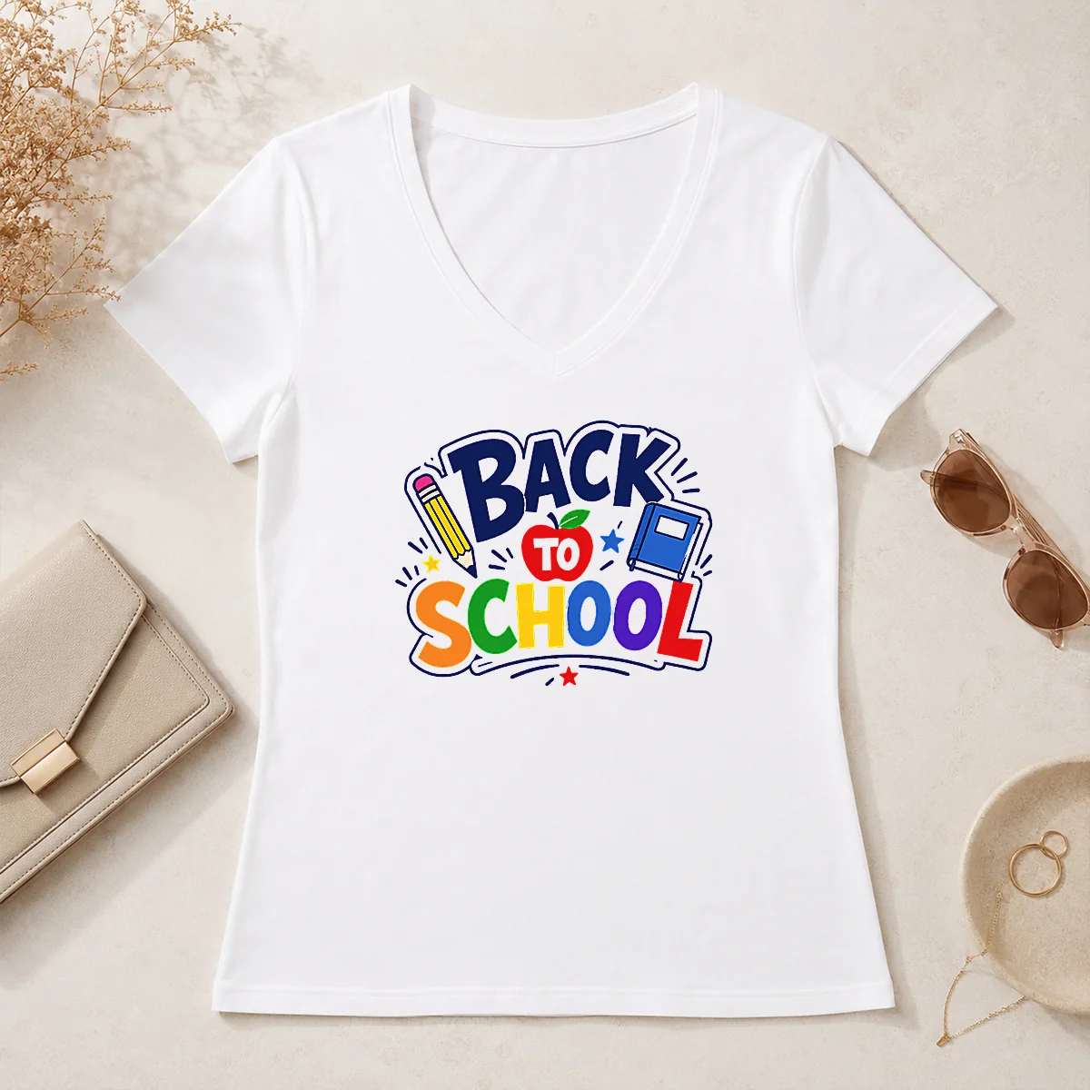 Nice Good Distressed Grunge Back To V-Neck Shirt Nice Good Distressed Grunge Back To V-Neck Shirt