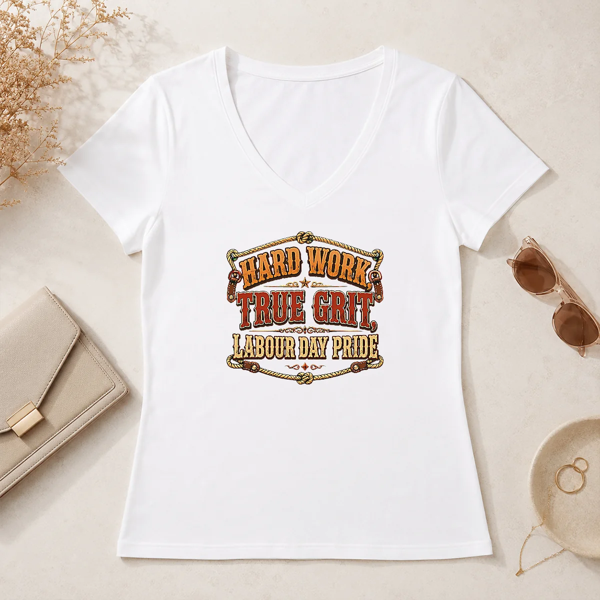 Nice Hot Labour Day Western Pride V-Neck Shirt Nice Hot Labour Day Western Pride V-Neck Shirt