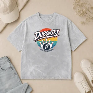 Nice Top Dubowsky Retro Bowling Roll Your Own Game Vintage Washed T-Shirt
