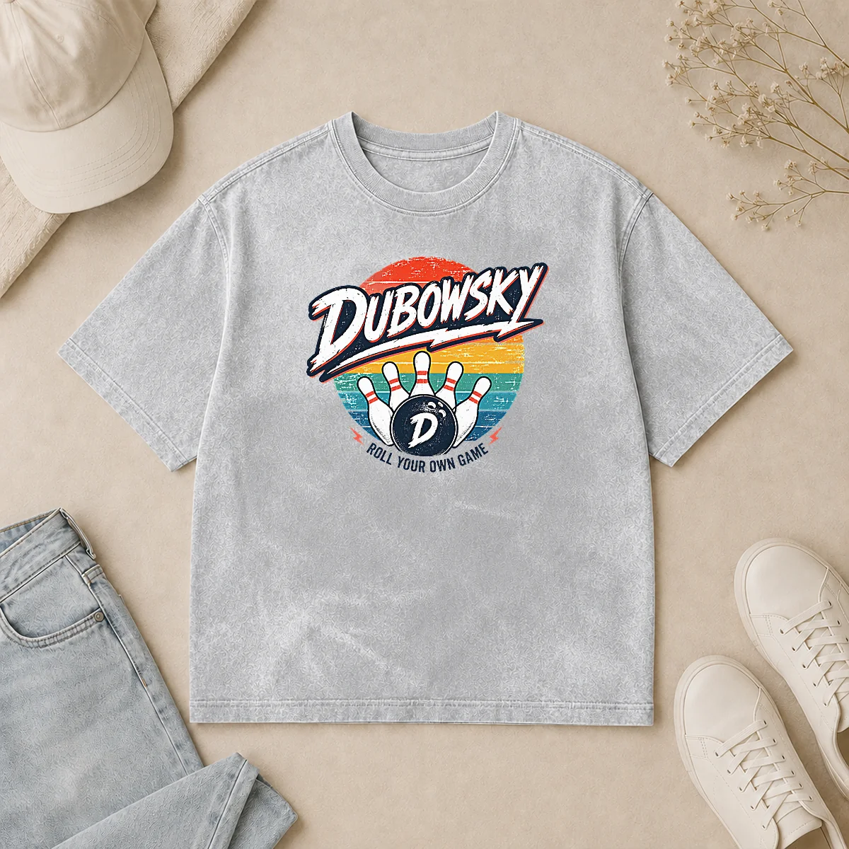 Nice Top Dubowsky Retro Bowling Roll Your Own Game Vintage Washed T Shirt Nice Top Dubowsky Retro Bowling Roll Your Own Game Vintage Washed T-Shirt