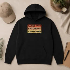 Official Original Raised With Saturday Cartoons Hoodie