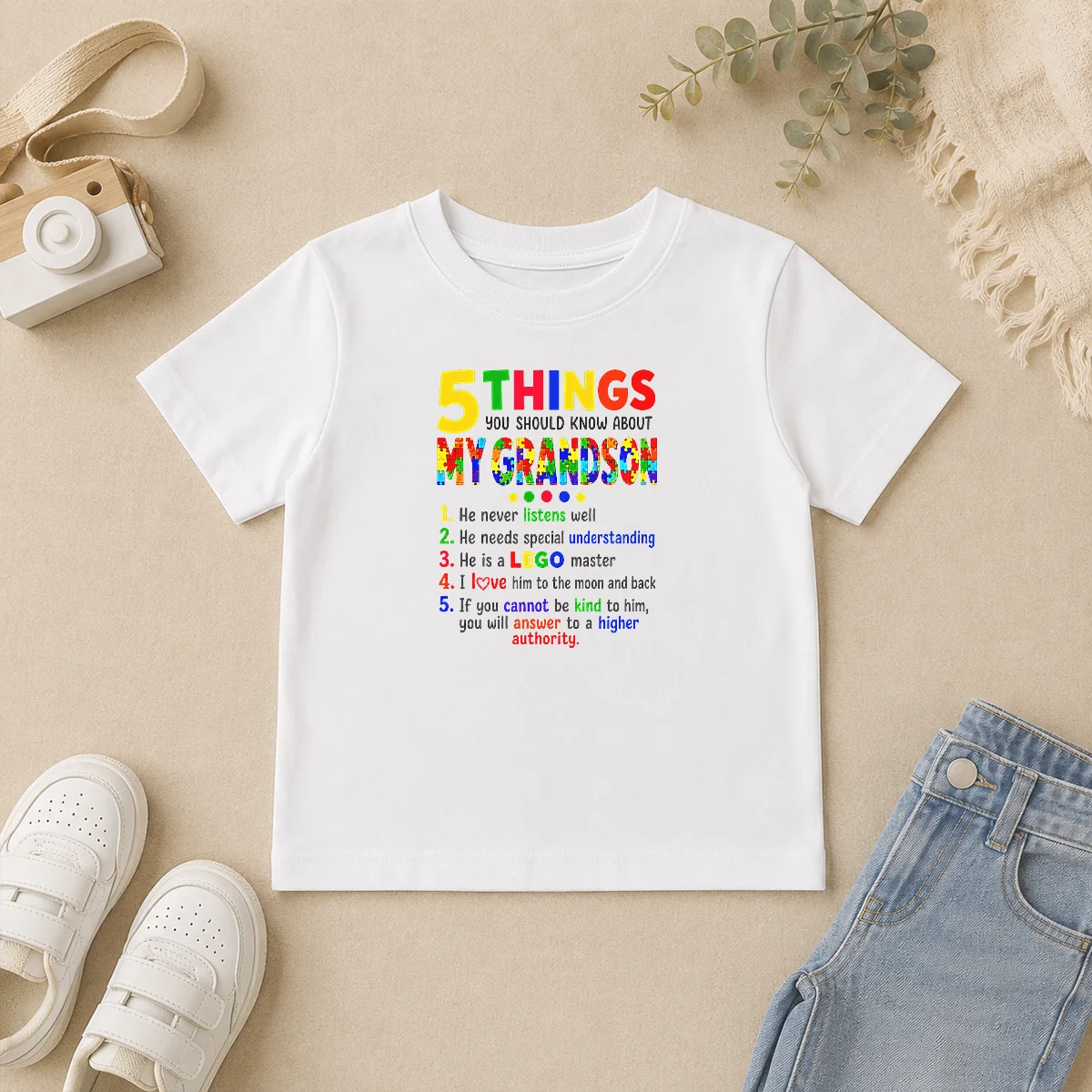 Official Premium 5 Things You Should Know About My Grandson Kids T Shirt Official Premium 5 Things You Should Know About My Grandson Kids T-Shirt