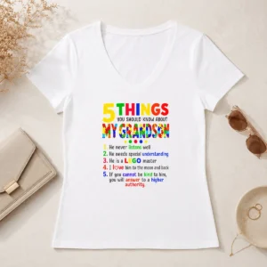 Official Premium 5 Things You Should Know About My Grandson V-Neck Shirt