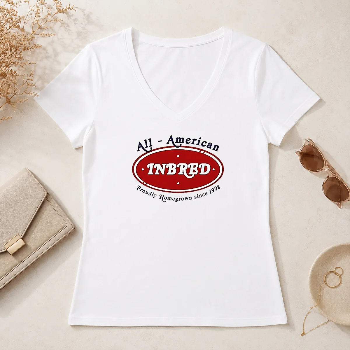 Official Premium All American Inbred Proudly V-Neck Shirt Official Premium All American Inbred Proudly V-Neck Shirt