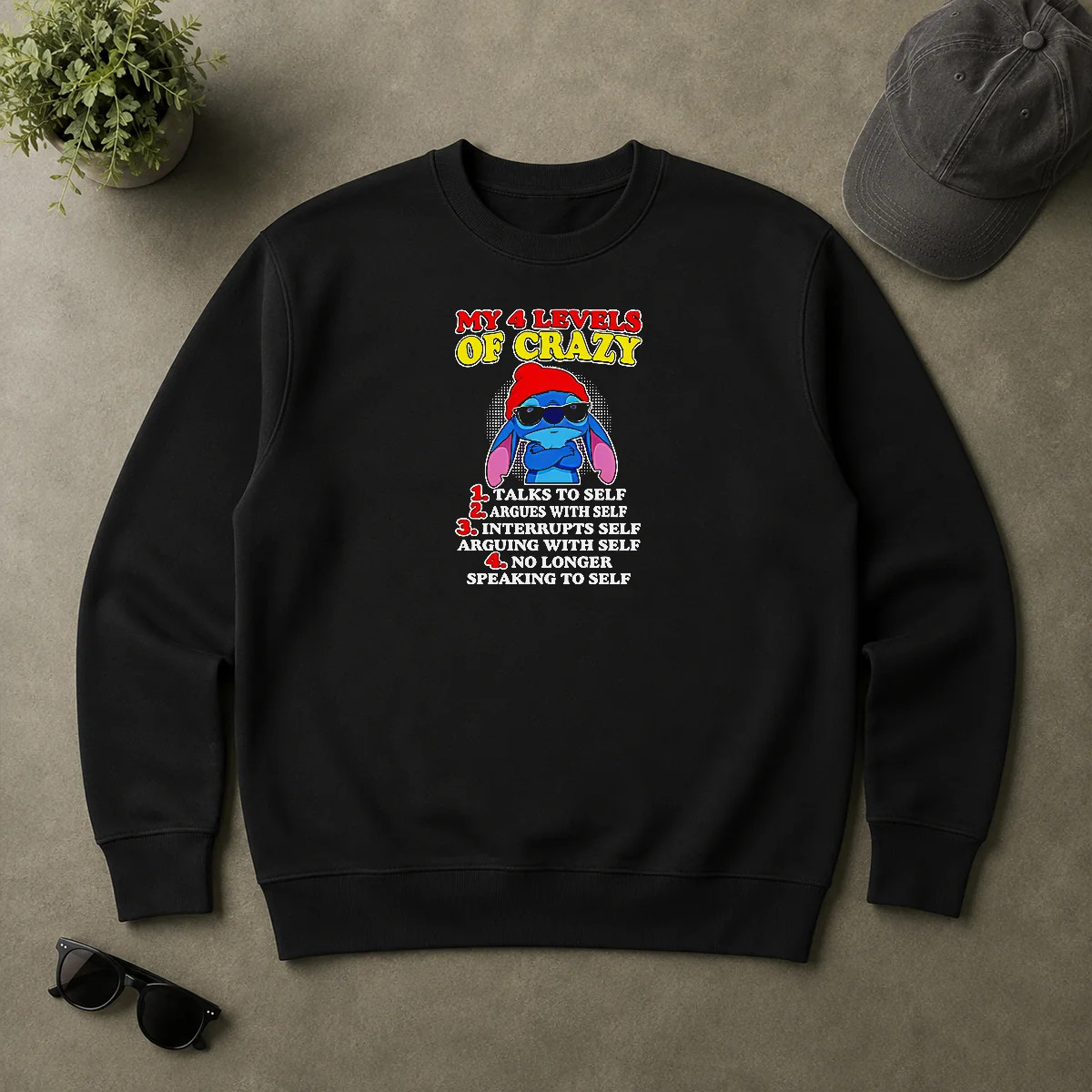 Original Stitch Lilo And Stitch My 4 Levels Of Crazy Talks To Self Argues With Self Sweater Original Stitch Lilo And Stitch My 4 Levels Of Crazy Talks To Self Argues With Self Sweater