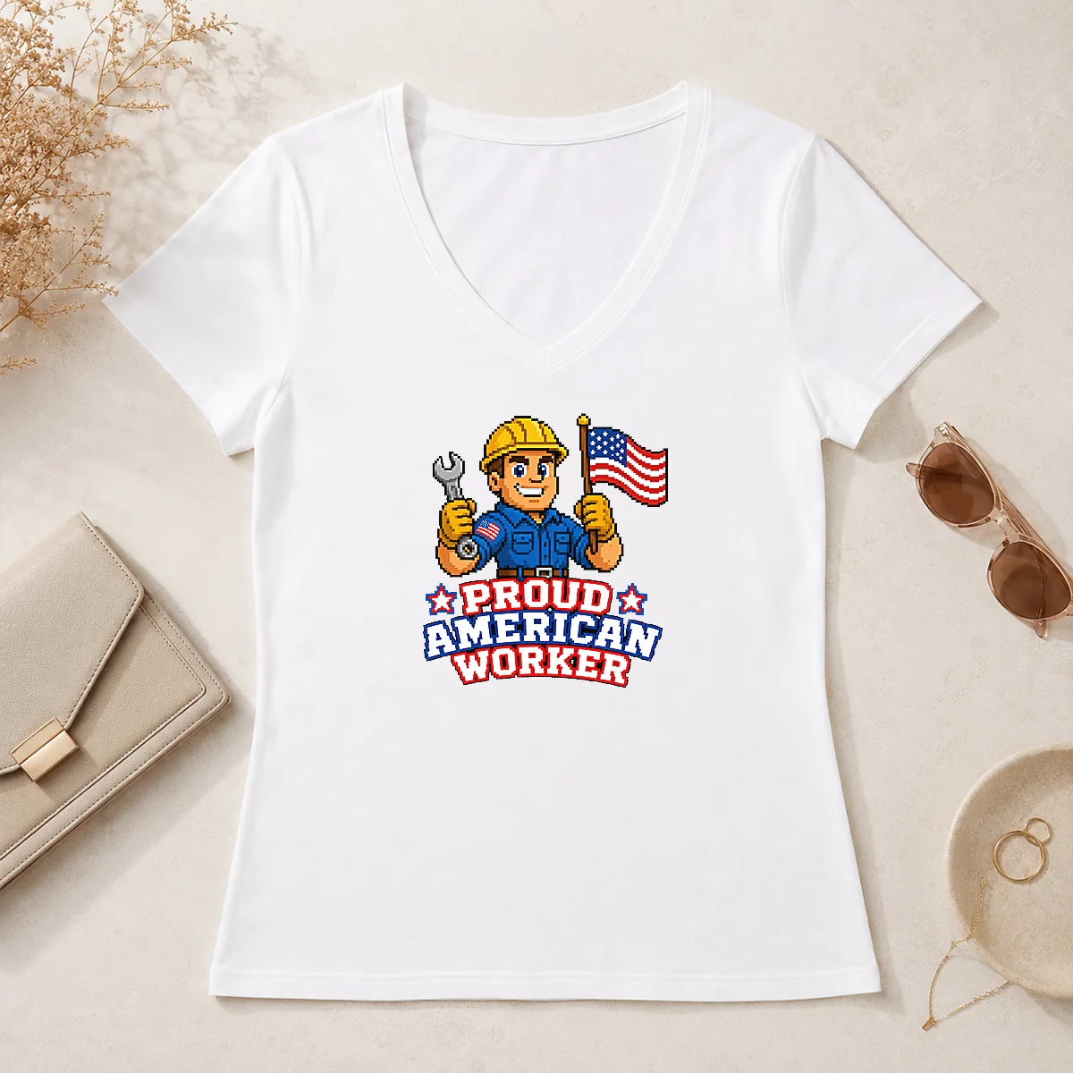 Perfect Awesome Labour Day Proud American V-Neck Shirt Perfect Awesome Labour Day Proud American V-Neck Shirt