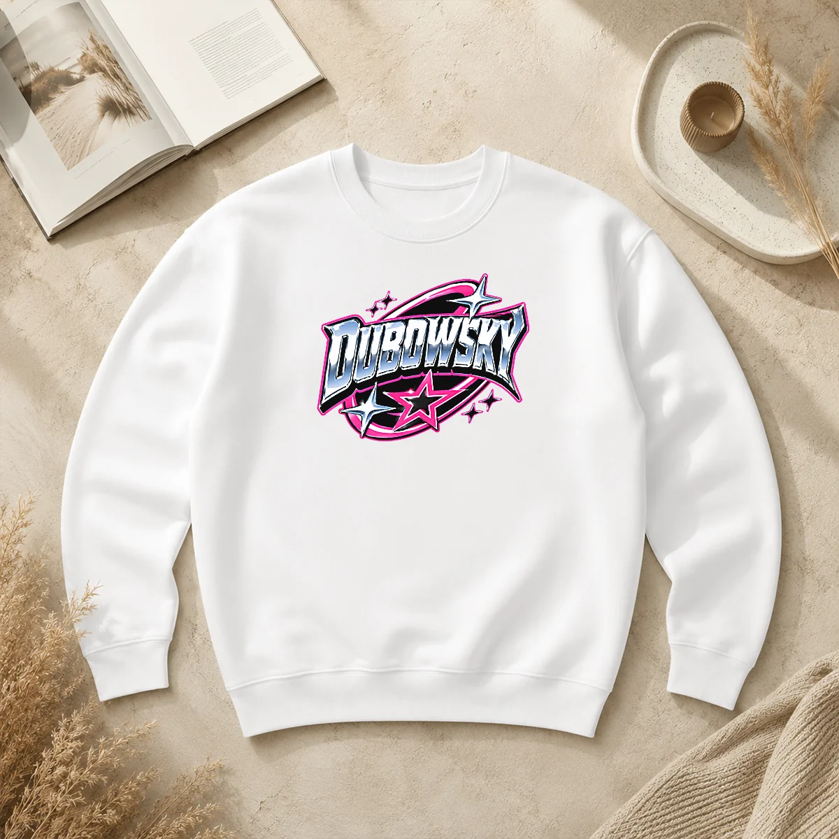 Premium Awesome Dubowsky Chrome Metallic Star Burst Pop Art Logo Sweater Premium Awesome Dubowsky Chrome Metallic Star Burst Pop Art Logo Sweater
