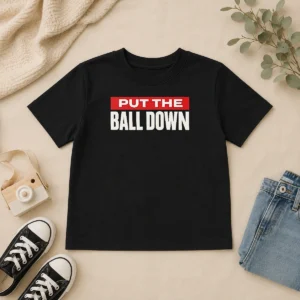 Premium Hot Put The Ball Down Football Sports Motivation Kids T-Shirt