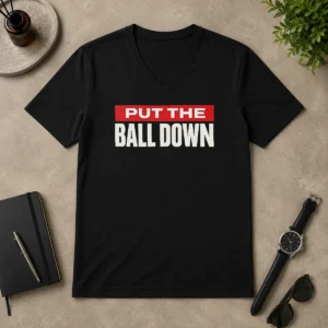 Premium Hot Put The Ball Down Football Sports Motivation V-Neck Shirt