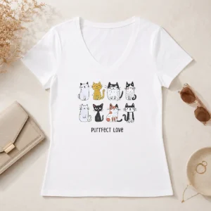 Premium Original Purrfect Love Cat 2026 V-Neck Shirt
