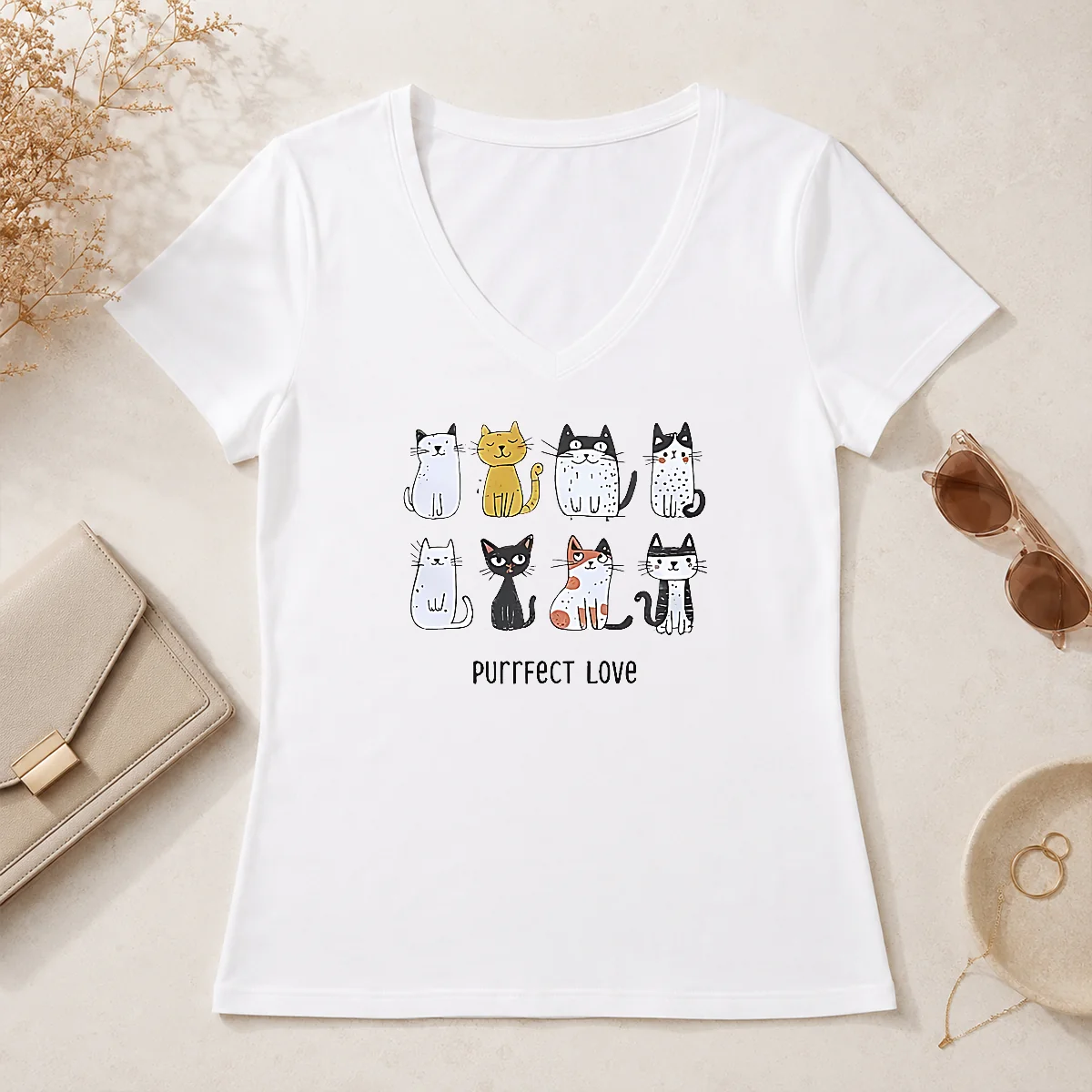 Premium Original Purrfect Love Cat 2026 V-Neck Shirt Premium Original Purrfect Love Cat 2026 V-Neck Shirt