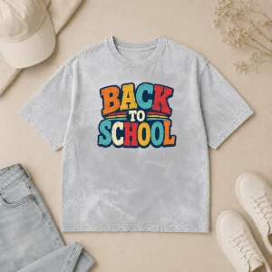 Premium Pretty Colorful Back To School Apple Book Pencil Washed T-Shirt