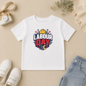 Pretty Bold Shield Badge Labour Day Construction Tools Kids T-Shirt