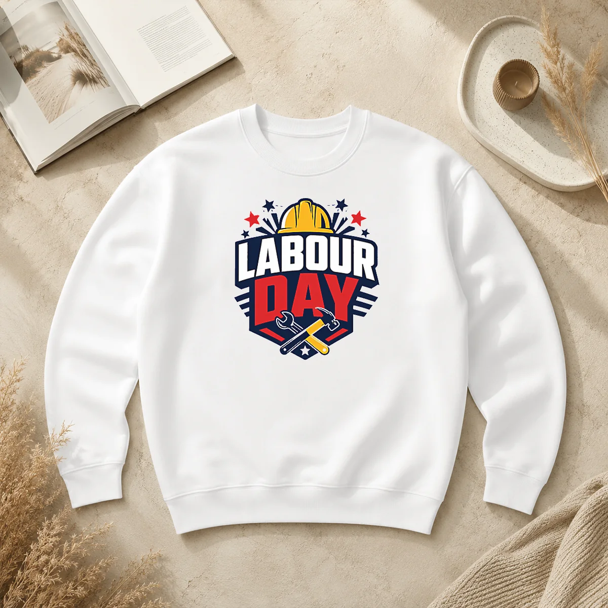Pretty Bold Shield Badge Labour Day Construction Tools Sweater Pretty Bold Shield Badge Labour Day Construction Tools Sweater