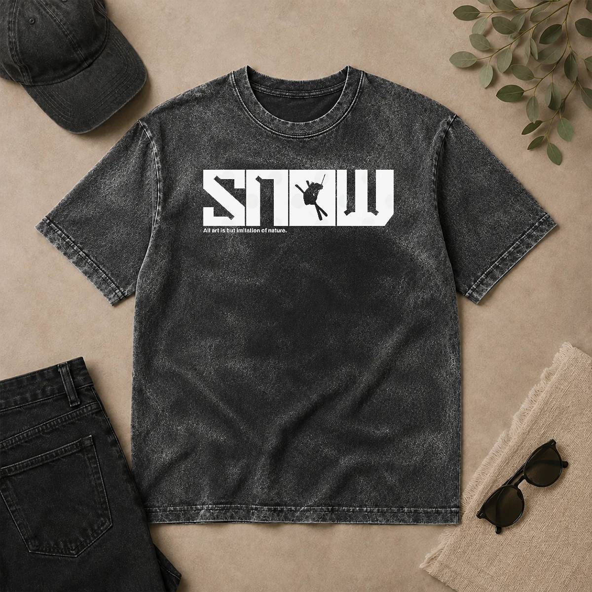 Top Official Snow Skiing All Art Is But Imitation Of Nature Washed T Shirt Top Official Snow Skiing All Art Is But Imitation Of Nature Washed T-Shirt
